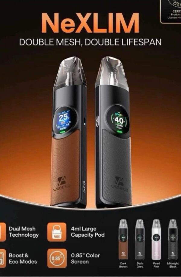VAGEND NEXLIM POWERED BY OXVA DUAL MESH 1500MAH 40WATTS + FREE JUICE(10ML) - Image 2