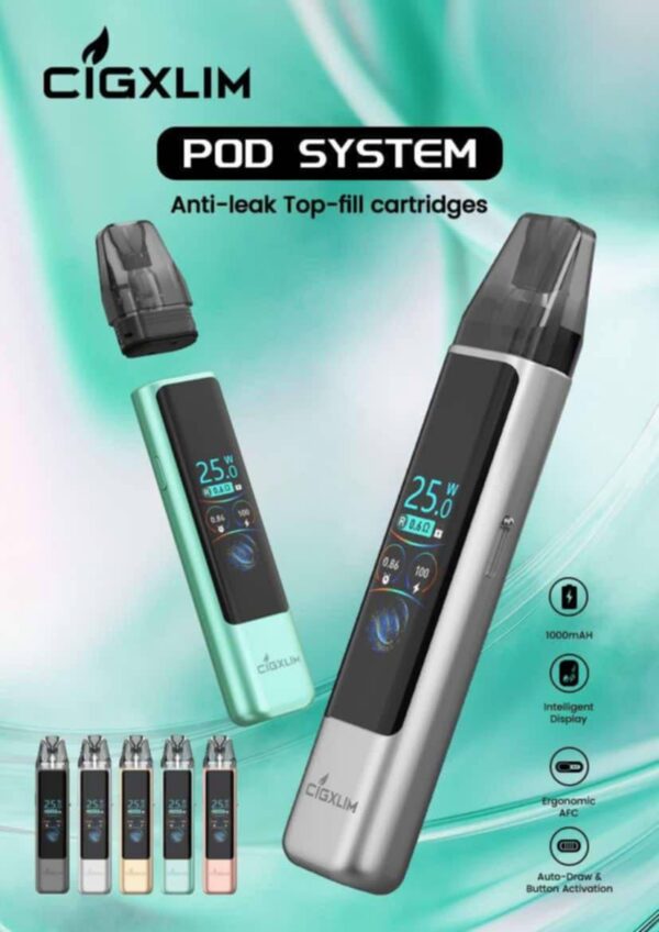 CIGXLIM POD SYSTEM 1000MAH (OXVA XLIM CARTRIDGE FITS ON THIS DEVICE) + FREE JUICE - Image 3