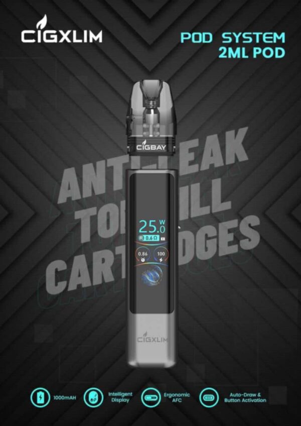 CIGXLIM POD SYSTEM 1000MAH (OXVA XLIM CARTRIDGE FITS ON THIS DEVICE) + FREE JUICE